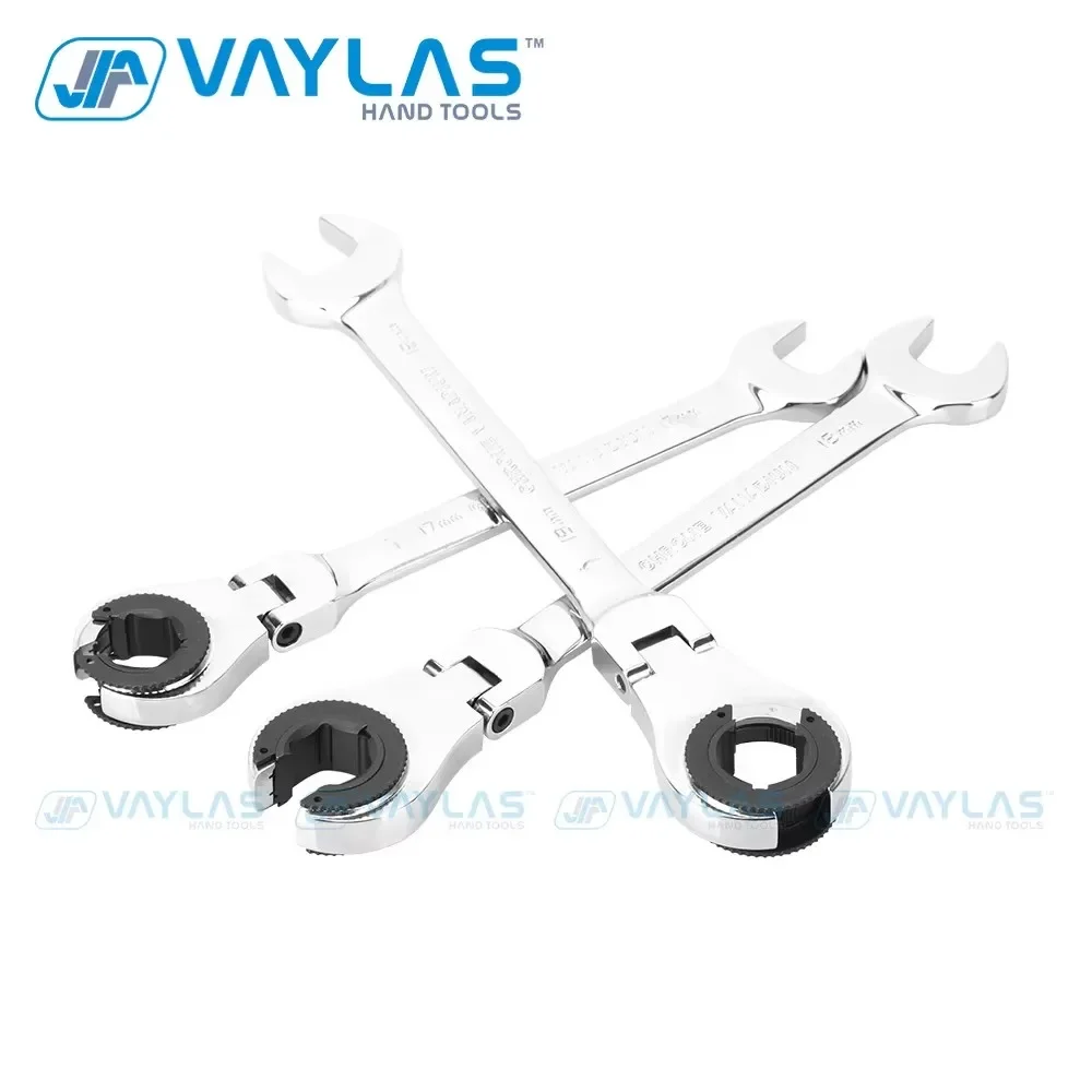 Pipe Wrench Adjustable - Open Flex-head Flare Nut Ratcheting Wrench