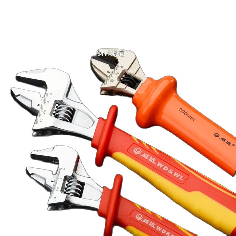 Pipe Wrench Adjustable - Heavy Duty Insulated Electrician Adjustable Wrench