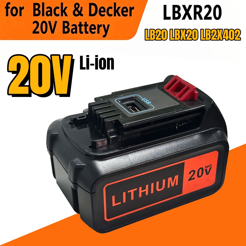 6Ah High Capacity LBX20 Replac - Black+Decker Tool 20V Max recension och pris