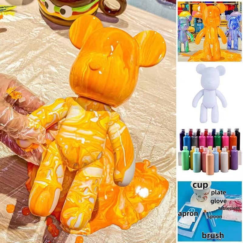 23cm DIY Paint Fluid Bear Figu - Home Improvement News recension och pris